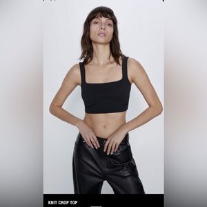Zara Ribbed Square Neck Crop Top / Bralette Size S